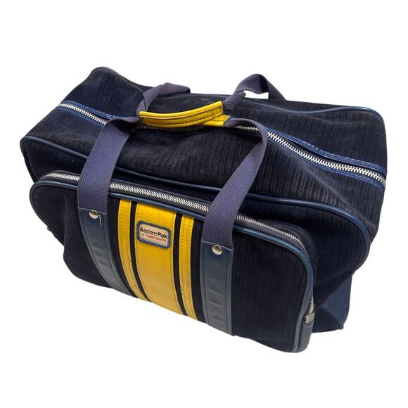 Vintage 70s Samsonite Action Pak Corduroy Duffle Bag Carryon Weekender Retro - Picture 1 of 13